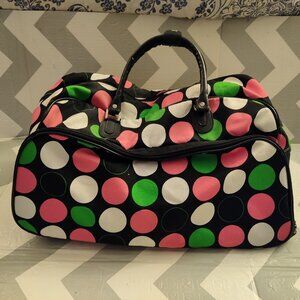 World Traveler 21-Inch Rolling Duffle Bag, Polka Dot